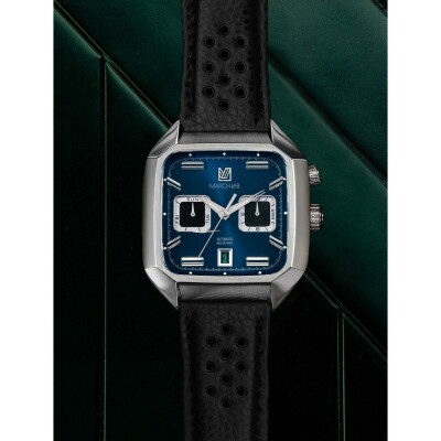 Montre March LA.B AM2 Calendar Automatique - Ocean - Buffle Perforé Noir