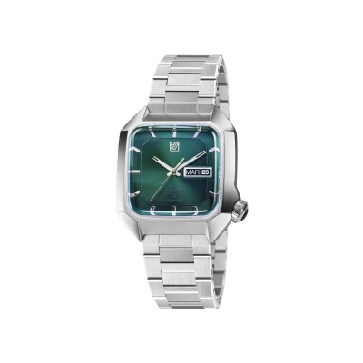 Montre March LA.B AM2 Electrique - Forest - Acier Brossé 3 Maillons