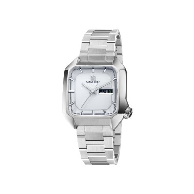 Montre March LA.B AM2 Electrique  -  White - Acier Brossé 3 Maillons