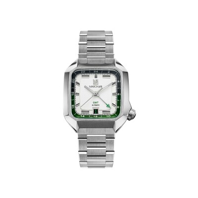 Montre March LA.B AM2 GMT Automatique - White - Acier Brossé 3 maillons