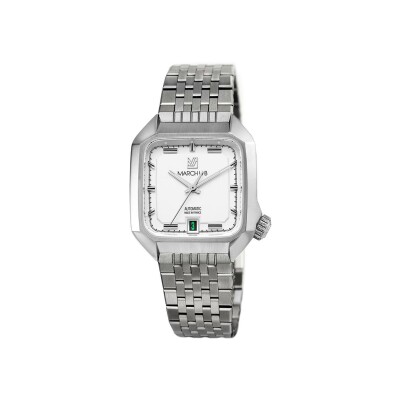 Montre March LA.B AM2 Slim Automatique - White - Acier Brossé 7 Maillons
