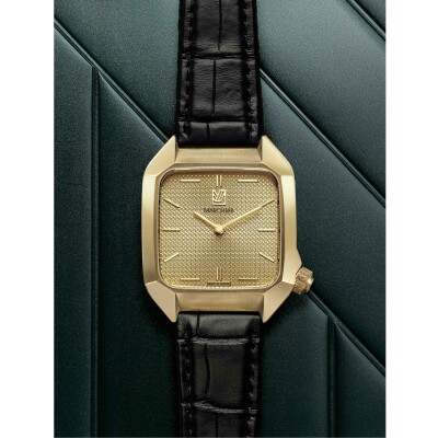 Montre MARCH LA.B AM2 XS Mécanique - Golden Hour - Alligator Noir