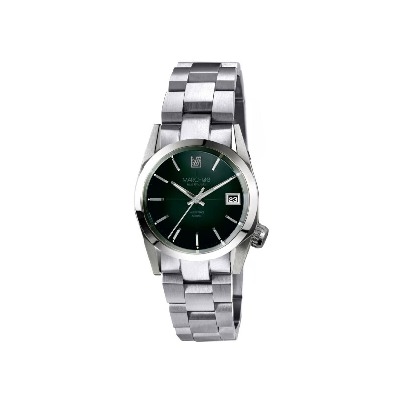 March LA.B AM69 AUTOMATIC 36 MM Watch - GRALL - Brushed Steel 3 Links