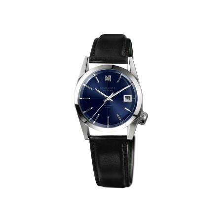 Montre March LA.B AM69 Automatique - Navy - Collet Tannage Végétal Noir