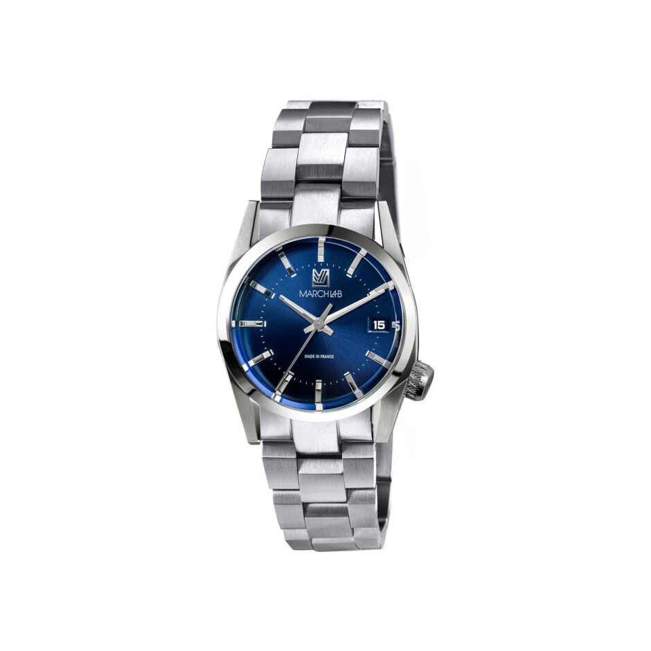 Montre March LA.B AM69 ELECTRIQUE 36 MM - OCEAN - Acier Brossé 3 Maillons