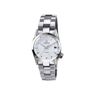 Montre March LA.B AM69 ELECTRIQUE 36 MM - WHITE - Acier Brossé 3 Maillons