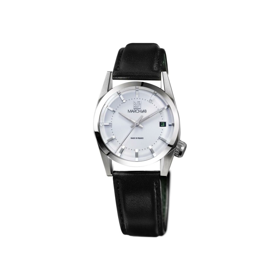 March LA.B AM69 Electric - White - Collet Black vegetal tanning watch