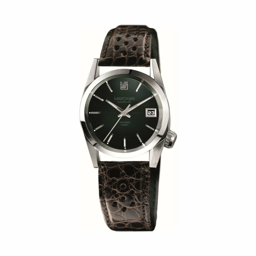 March L.A.B AM69 Automatic watch - Grall - mocha perforated alligator strap