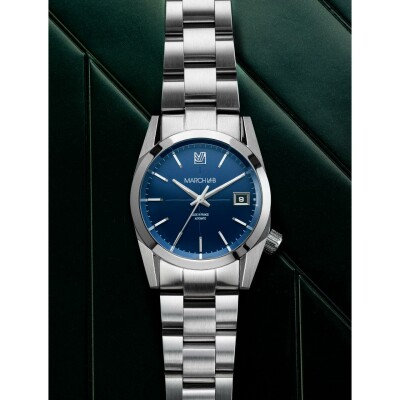 Montre March LA.B AM69 Automatique - Navy - Acier brossé 3 maillons 