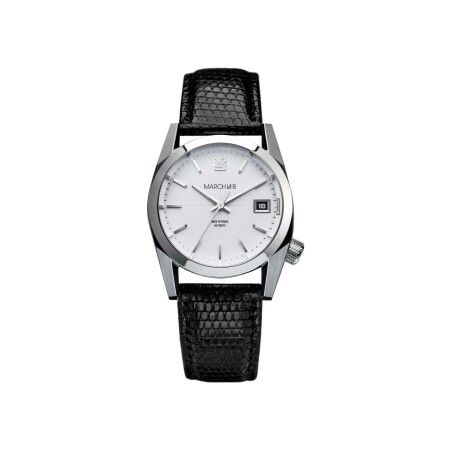 March LA.B AM69 AUTOMATIC 36 MM Watch - WHITE - black lizard