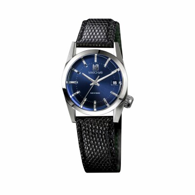 Montre March LA.B AM69 Electric Ocean - Bracelet lézard noir