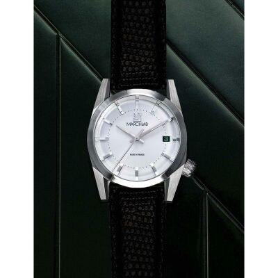 Montre March LA.B AM69 Electrique - White - Lézard Noir
