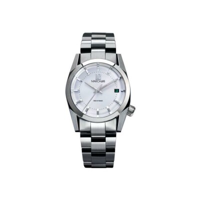 March LA.B AM69 ELECTRIC 36 MM Watch - WHITE - Brushed Steel 3 Links