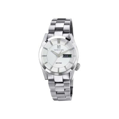 Montre March LA.B AM89 ELECTRIQUE 38 MM WHITE - Acier Brossé 3 Maillons