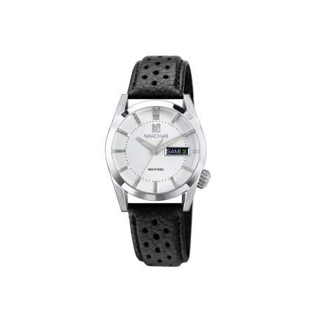 Montre March LA.B AM89 ELECTRIQUE 38 MM WHITE - Buffle Perforé Noir