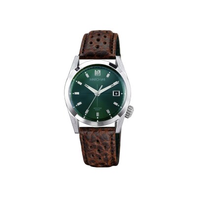 Montre March LA.B AM89 Automatique - Grall - Bison Sauvage Perforé Marron