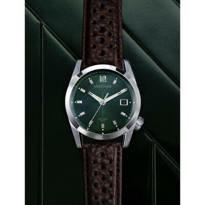Montre MARCH LA.B AM89 Automatique - Grall - Bison Sauvage Perforé Marron