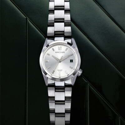 Montre March LA.B AM89 AUTOMATIQUE 38 MM - STEEL - Acier Brossé 3 Maillons