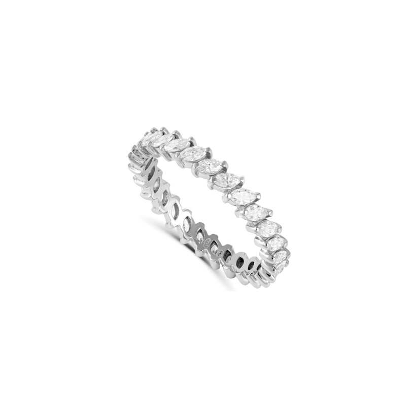 Alliance Maria Battaglia Fiama Marquise en or blanc et diamants