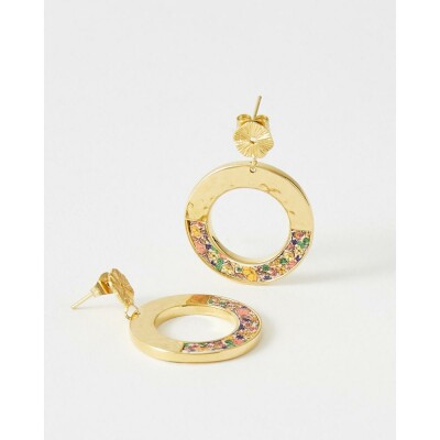 Boucles d'oreilles FlowersforZoé AMARITA en acier doré et cuir
