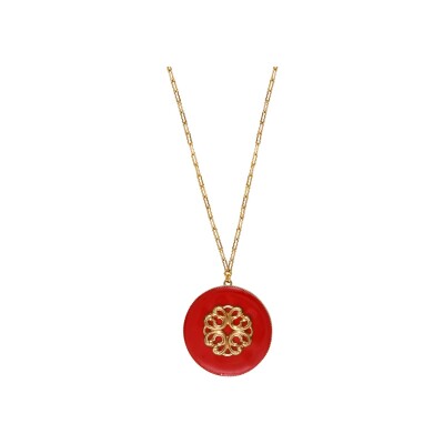 Collier Satellite Amelita en métal doré à l'or fin et résine