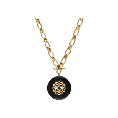 Collier Satellite Amelita en métal doré à l'or fin et résine