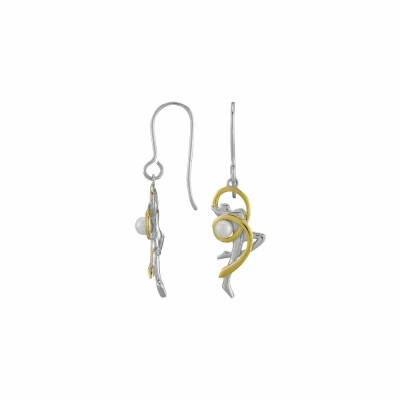 Boucles d'oreilles Jourdan Bijoux Volute en argent et plaqué or jaune