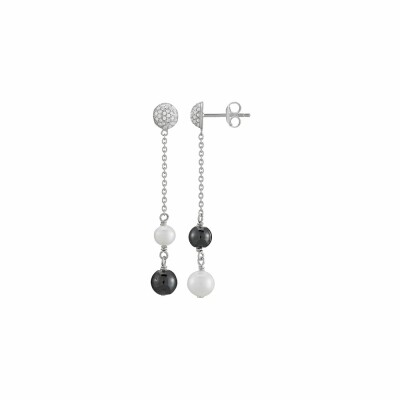 Boucles d'oreilles Jourdan Bijoux Epsilon en argent et oxydes de zirconium