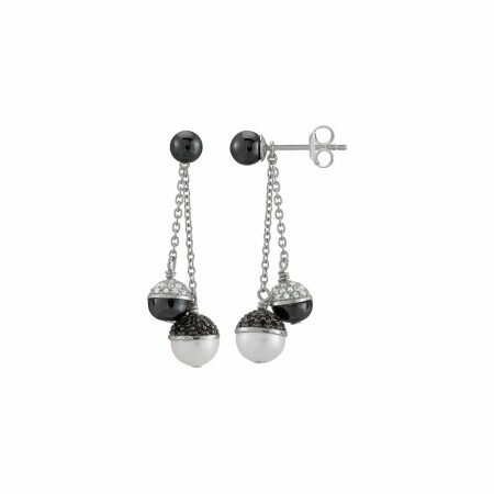 Boucles d'oreilles Jourdan Bijoux Epsilon en argent et oxydes de zirconium