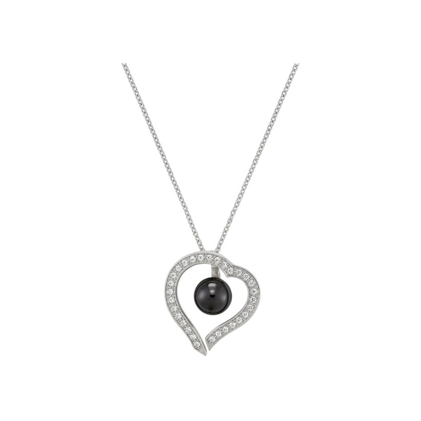 Collier Jourdan Bijoux Sentimento Daisy en argent, oxydes de zirconium et hématite