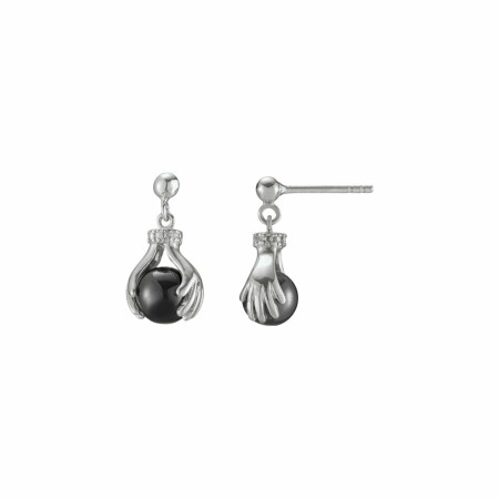 Boucles d'oreilles Jourdan Bijoux Hélice en argent et hématite