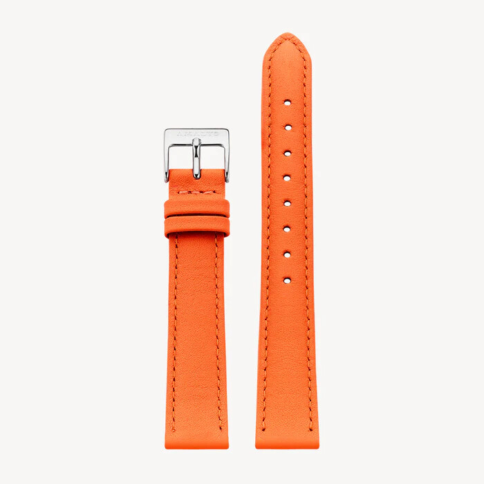 Bracelet de montre interchangeable Amalys en cuir orange, 16mm