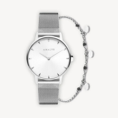 Coffret de montre Amalys Alba et 1 bracelet en acier