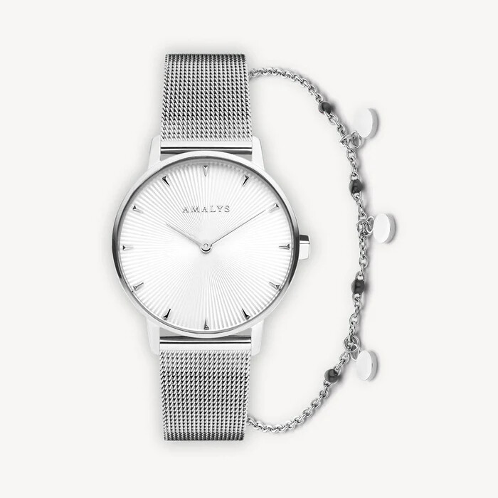 Coffret de montre Amalys Alba et 1 bracelet en acier