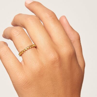 Bague PDPaola Citric Yellow Bird en argent doré et oxydes de zirconium, taille 54