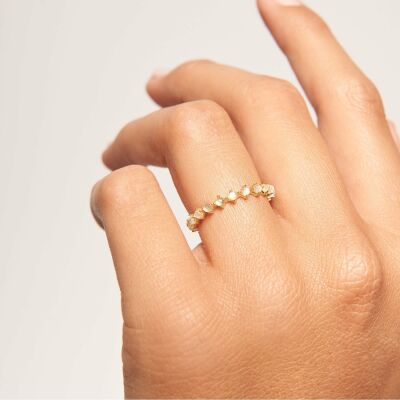 Bague PDPaola Citric Lady Bird en argent doré et pierres naturelles, semi-précieuses, taille 54