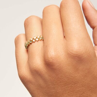 Bague PDPaola Citric Lady Bird en argent doré et pierres naturelles, semi-précieuses, taille 54