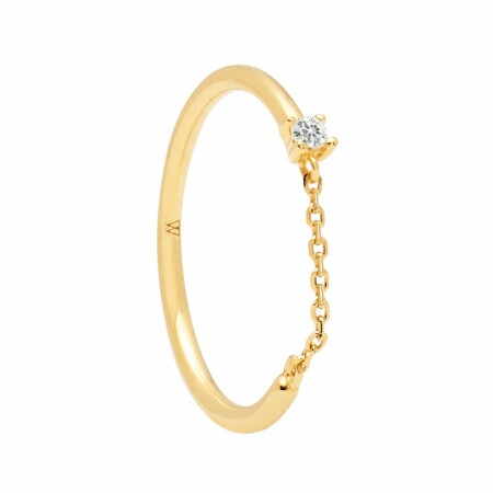 Bague PDPaola Aisha Nia Gold en argent doré et oxydes de zirconium, taille 52