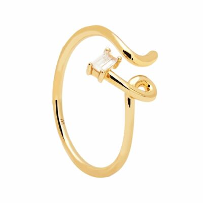 Bague PDPaola Aisha Nema Gold en argent doré et oxydes de zirconium, taille 50