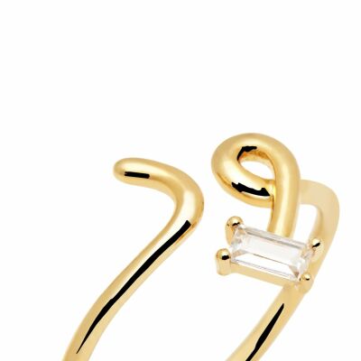 Bague PDPaola Aisha Nema Gold en argent doré et oxydes de zirconium, taille 50