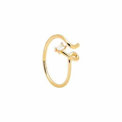 Bague PDPaola Aisha Nema Gold en argent doré et oxydes de zirconium, taille 50