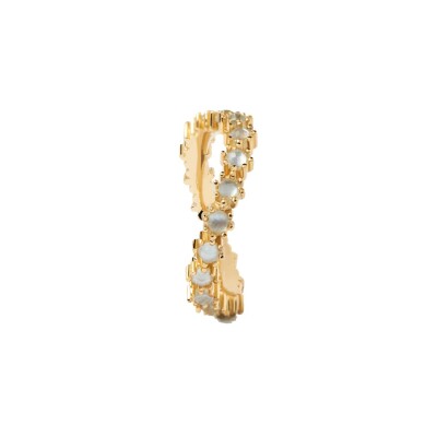 Bague PDPaola Motion Blue Tide Gold en argent doré et nacres, taille 56