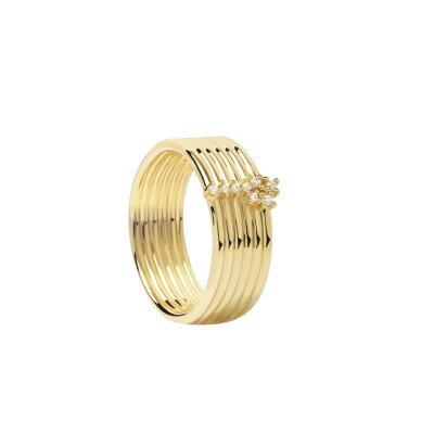 Bague PDPaola Super Future Super Nova Gold en argent doré et oxydes de zirconium, taille 54