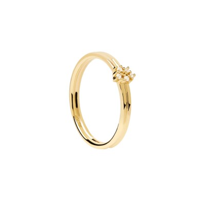 Bague PDPaola Super Future Nova Gold en argent doré et oxydes de zirconium, taille 52