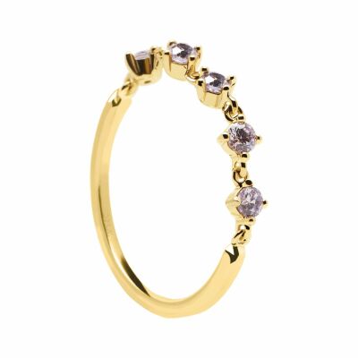 Bague PDPaola Cavalier Victoria en argent doré et oxydes de zirconium, taille 52