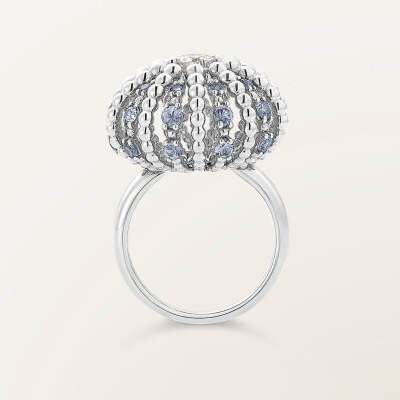 Barth Monte-Carlo Oursin ring, white gold, sapphires and diamonds