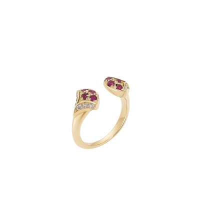 Bague Barth Monte-Carlo Ocean beauty en or rose, rubis et diamants