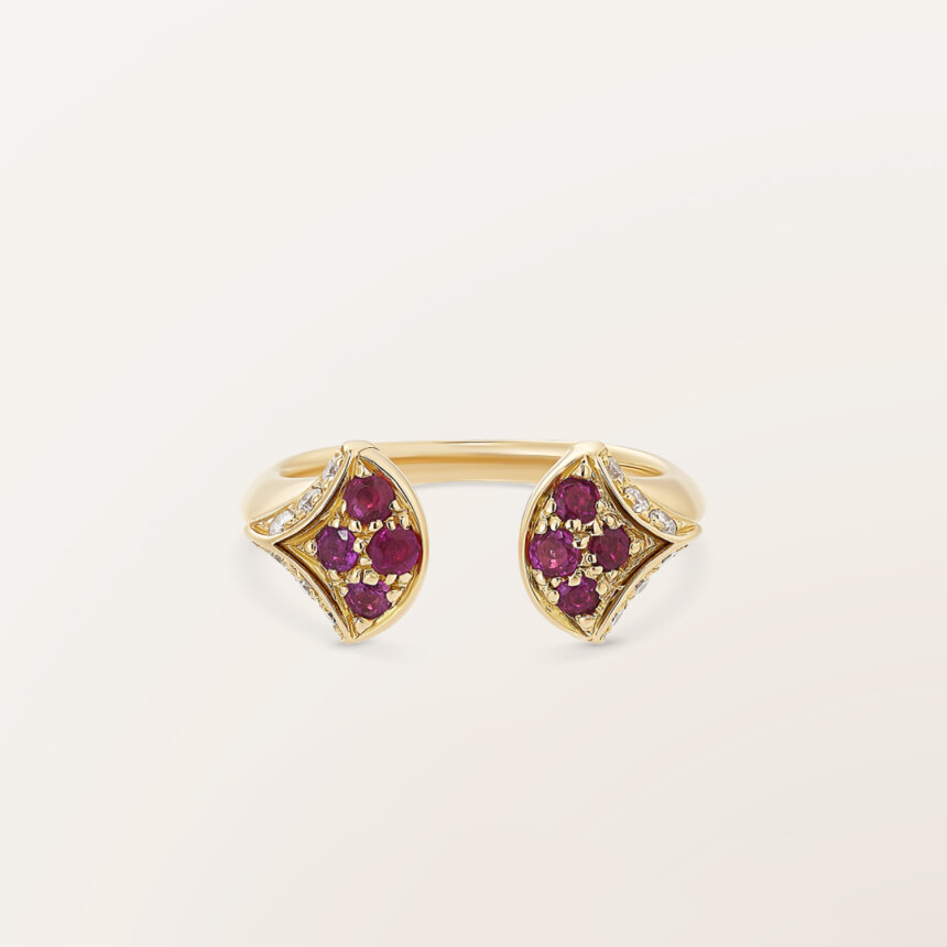 Barth Monte-Carlo Ocean beauty ring, rose gold, ruby and diamonds