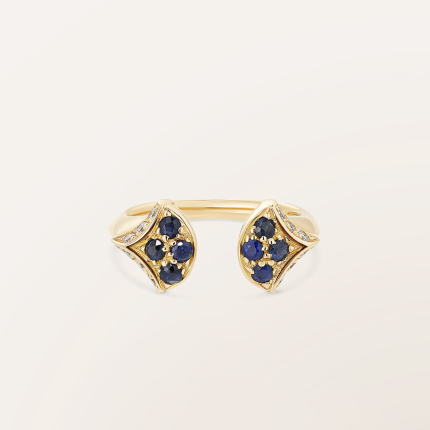 Barth Monte-Carlo Ocean beauty ring, rose gold, sapphire and diamonds