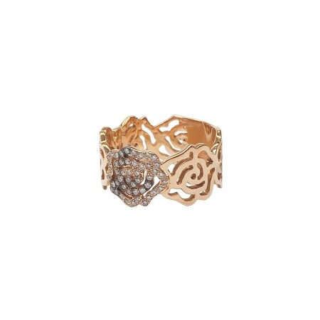 Bague Isabelle Barrier en or rose et diamants, taille 54